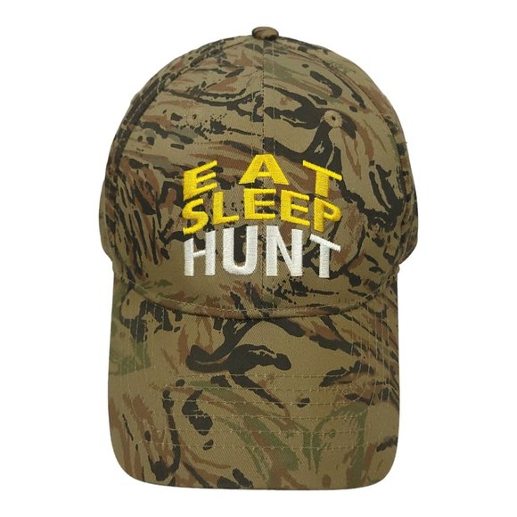 Eat Sleep Hunt Camo Strapback Cap Trucker Hunter Baseball Camouflage National - Picture 1 of 12
